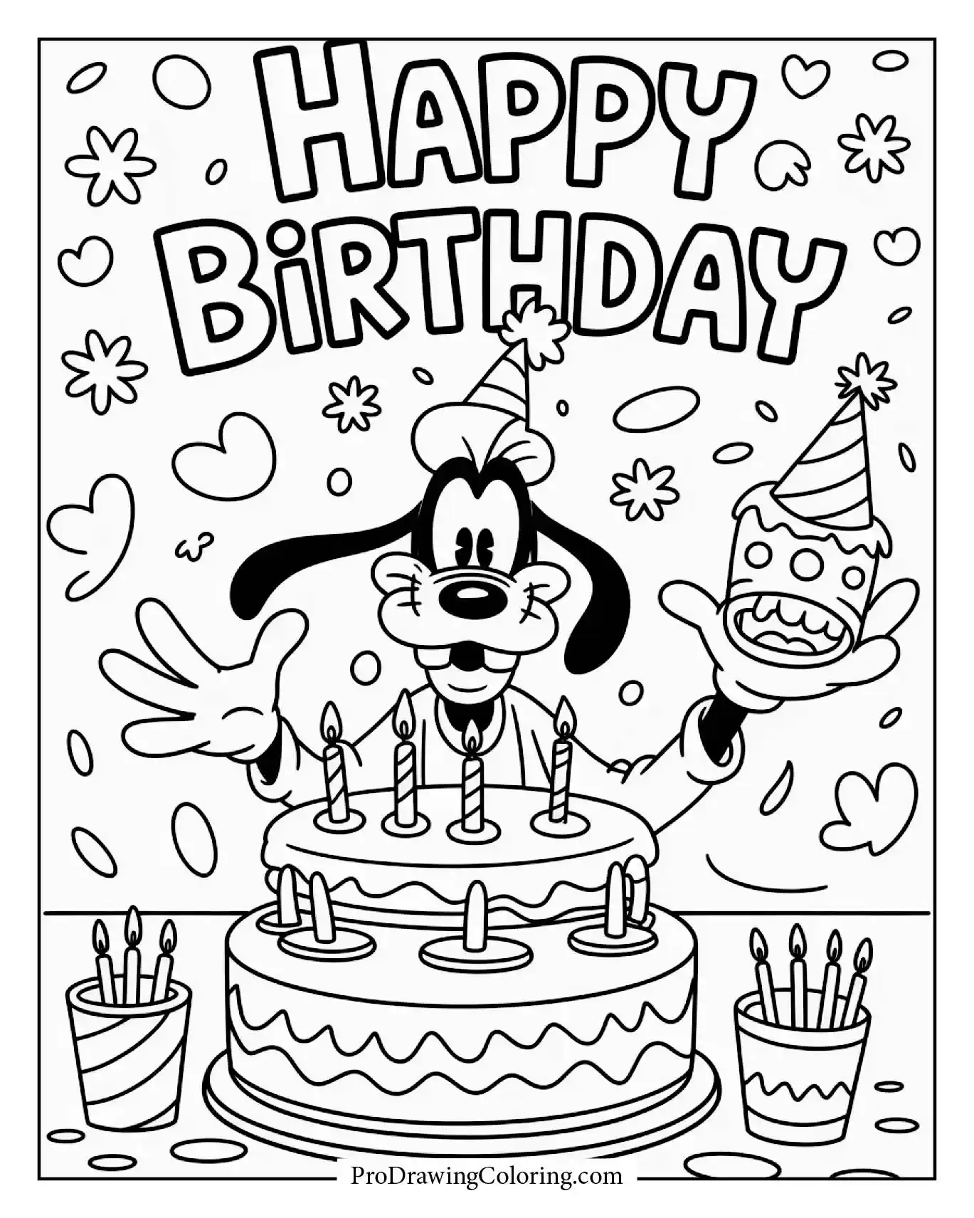 A Goofy funny birthday scene with a playful cartoon mood.