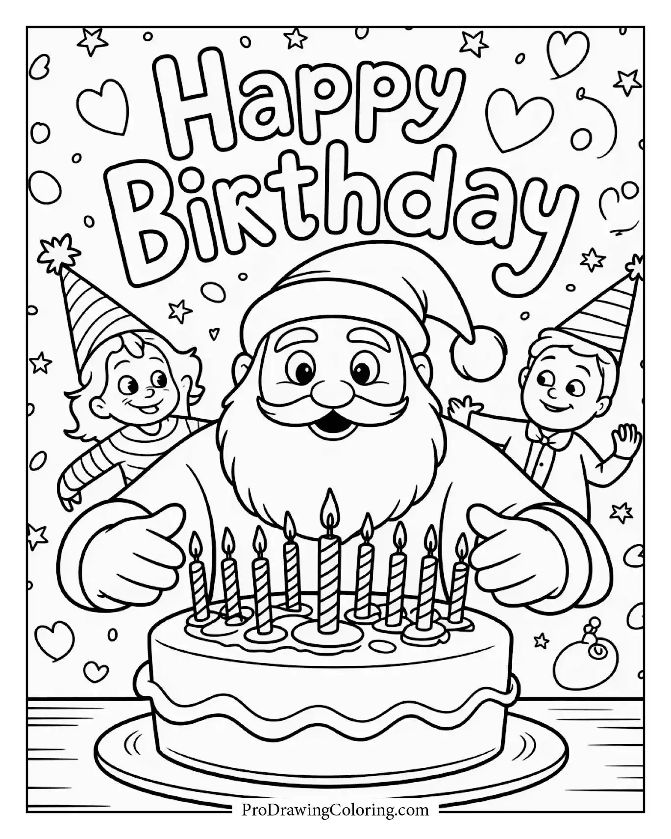 A Santa Claus birthday surprise scene with holiday joy.
