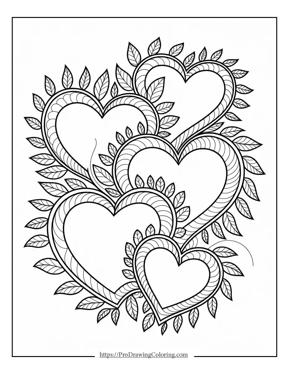 heart coloring pages printable with clean outlines ready for easy printing