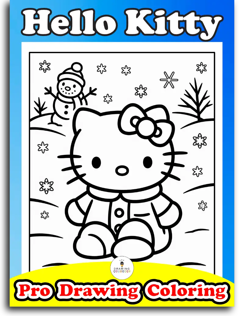 Cute and kawaii Hello Kitty coloring pages for kids and toddlers.