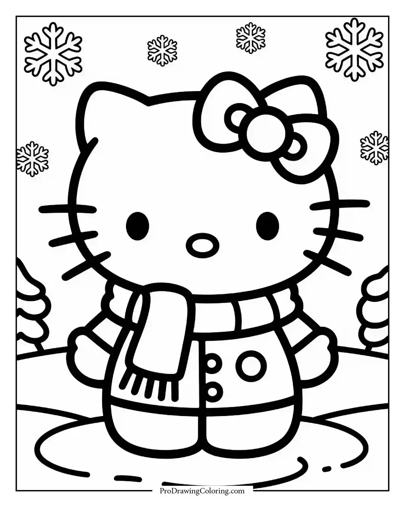 hello kitty in winter Hello Kitty with scarf and mittens in winter