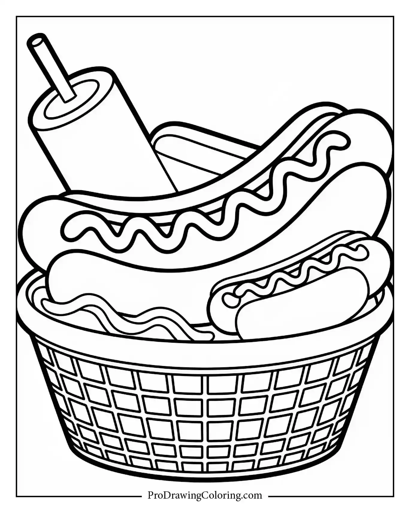 Classic hot dog food illustration with mustard topping
