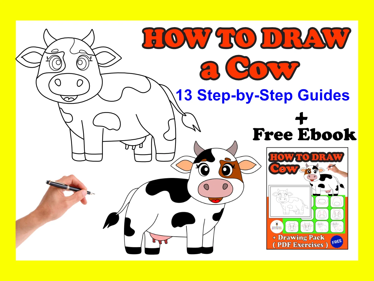 How to draw a cow step by step tutorial