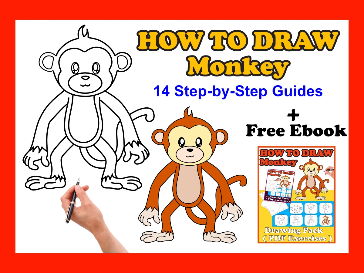 How to draw a monkey step by step tutorial