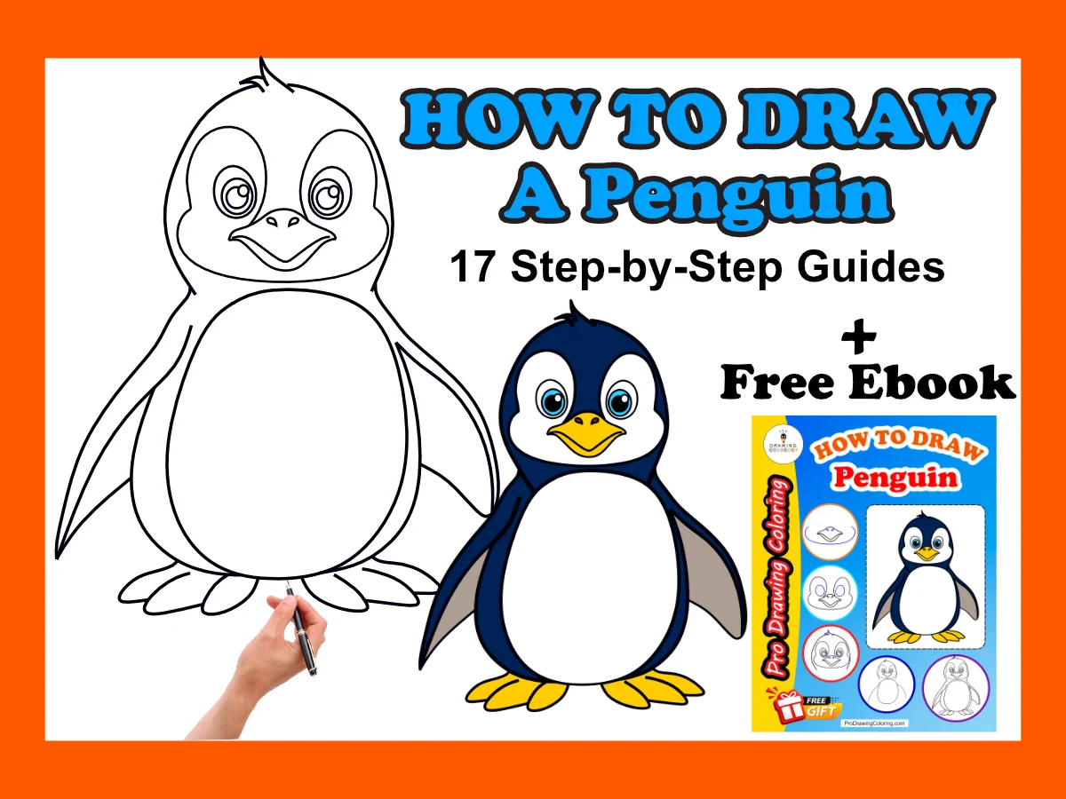 How to draw a penguin step by step tutorial