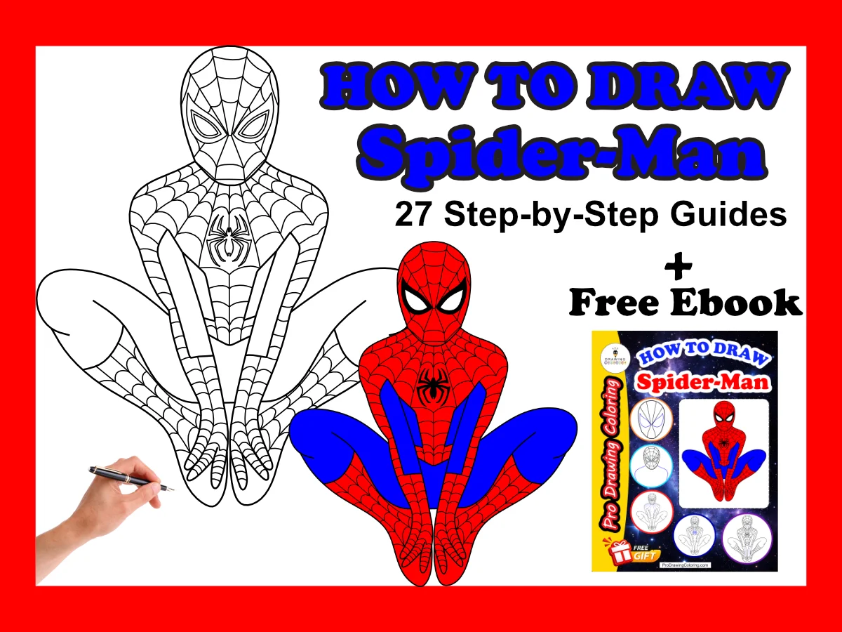 How to draw Spiderman step by step tutorial