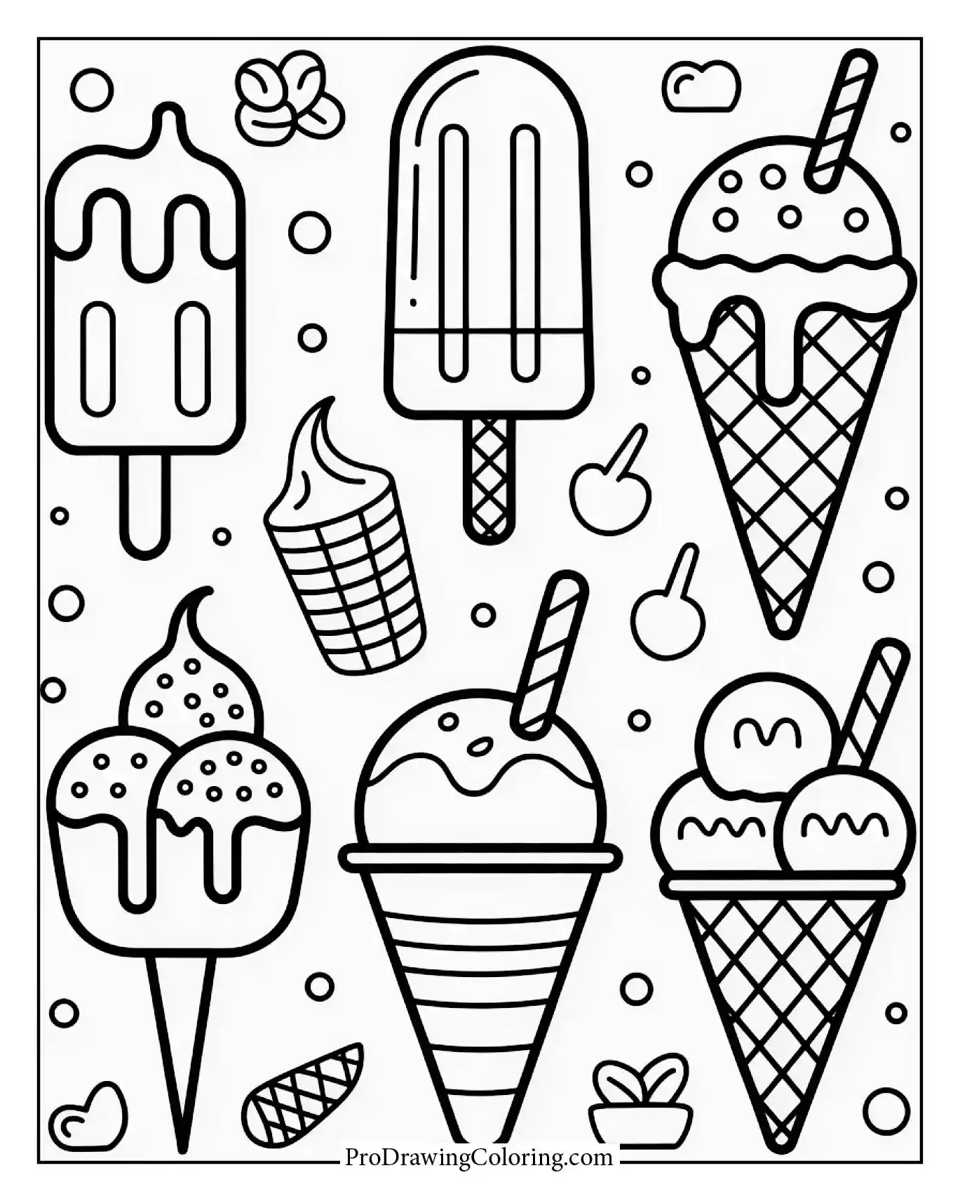 Fun and creative ice cream coloring pages to print for all ages