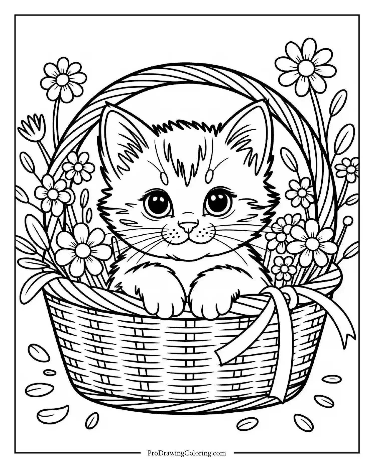 kitten coloring page free printable Kitten coloring page free printable with playful kitten scene