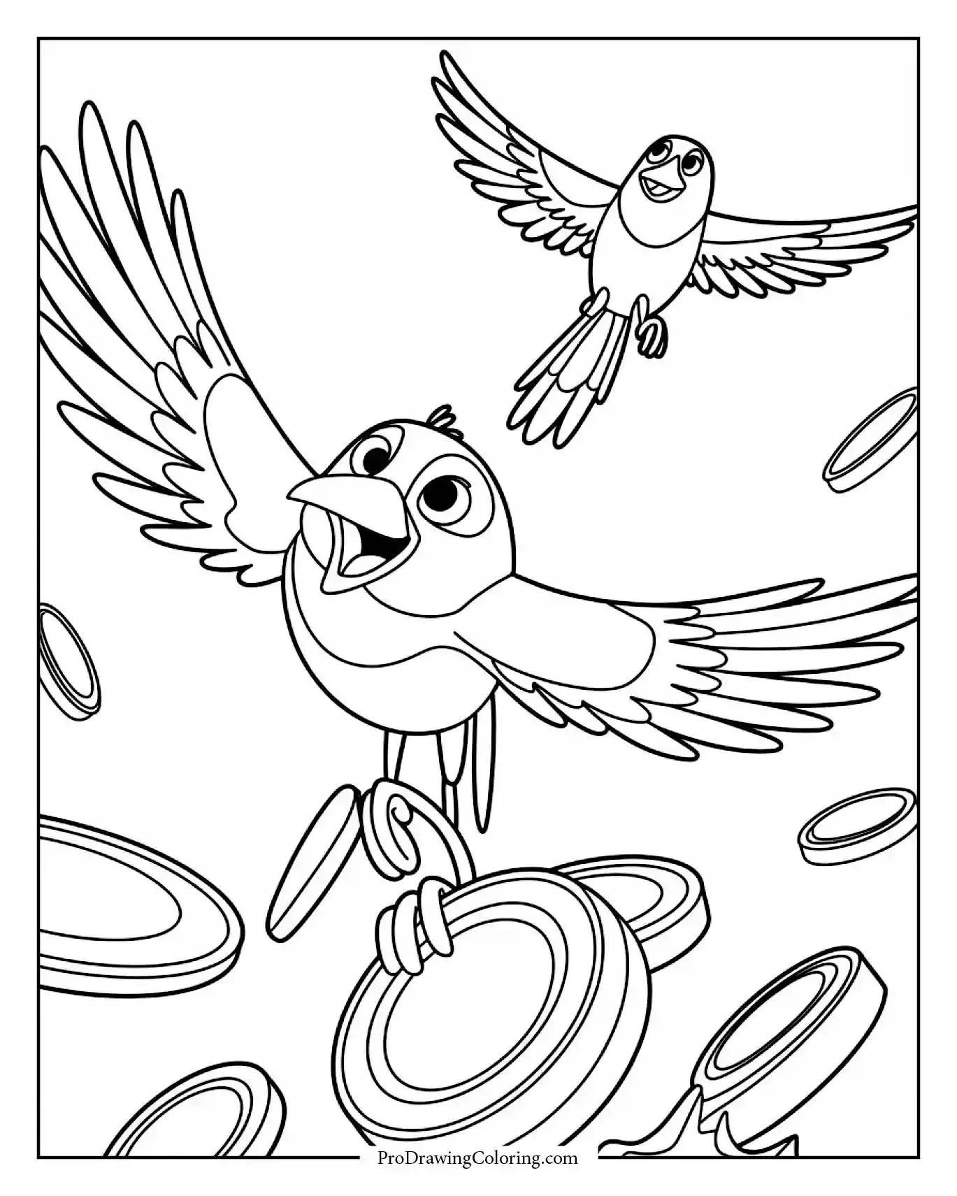 magpie bird coloring page shiny objects