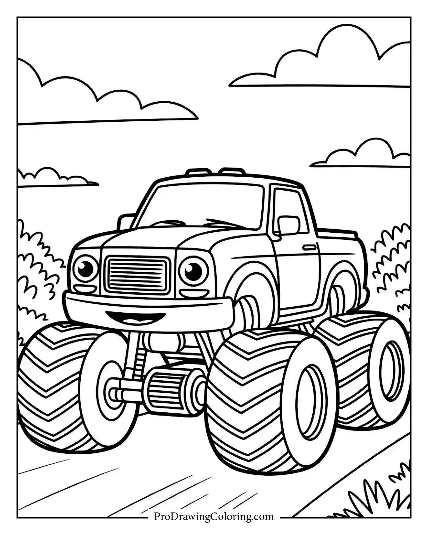 Truck coloring page – Monster truck coloring page.