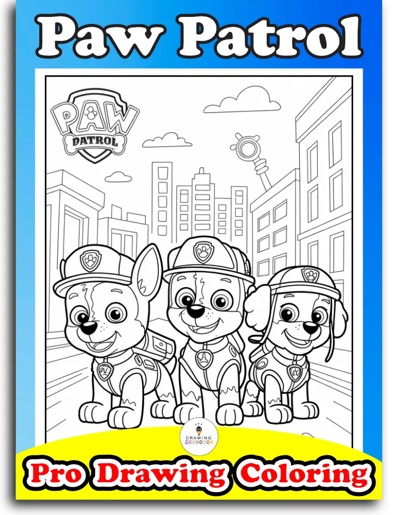 Paw Patrol coloring pages for boy and girl kindergarten students.