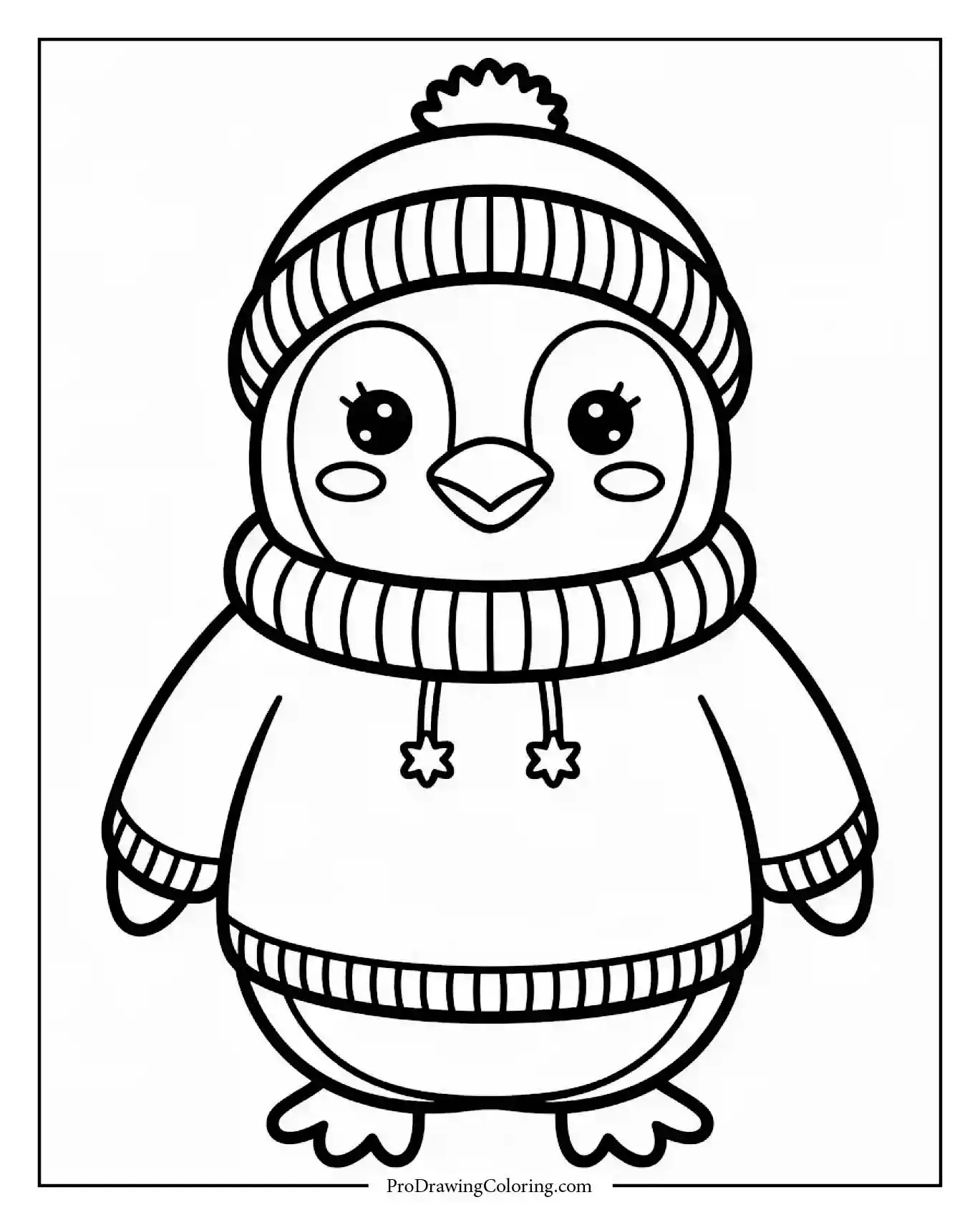 penguin winter sweatshirt coloring page Penguin dressed in cozy winter sweatshirt