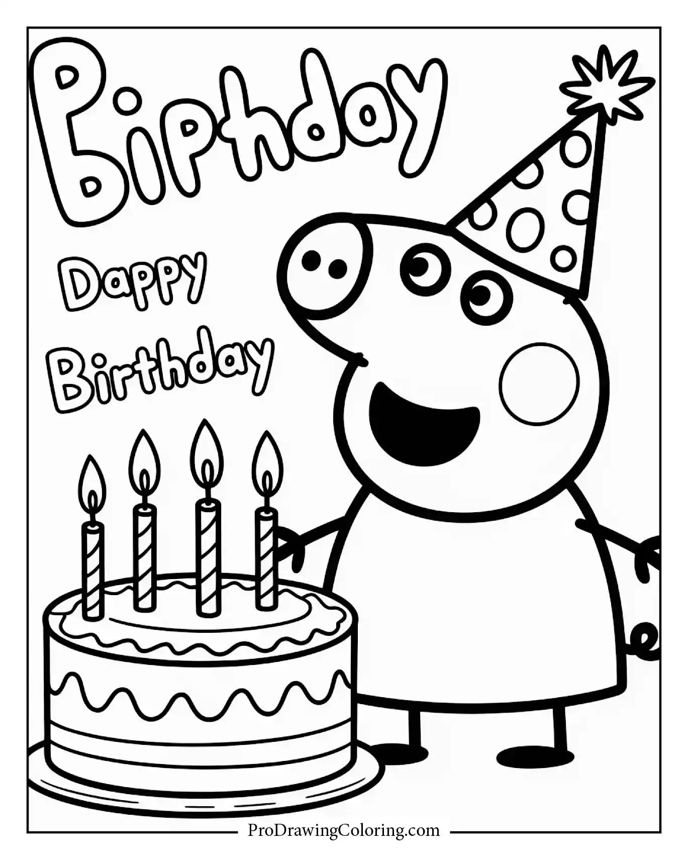 Peppa Pig blowing candles on cake