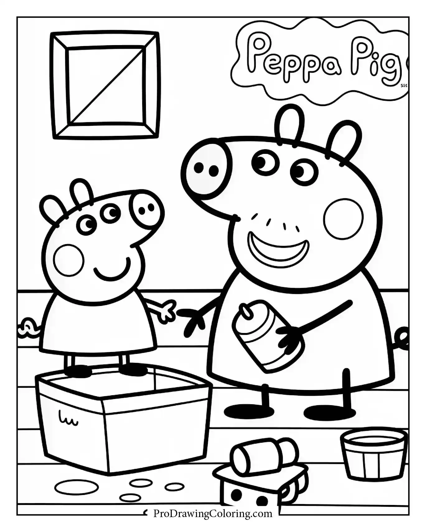 Peppa Pig and George cleaning toys together