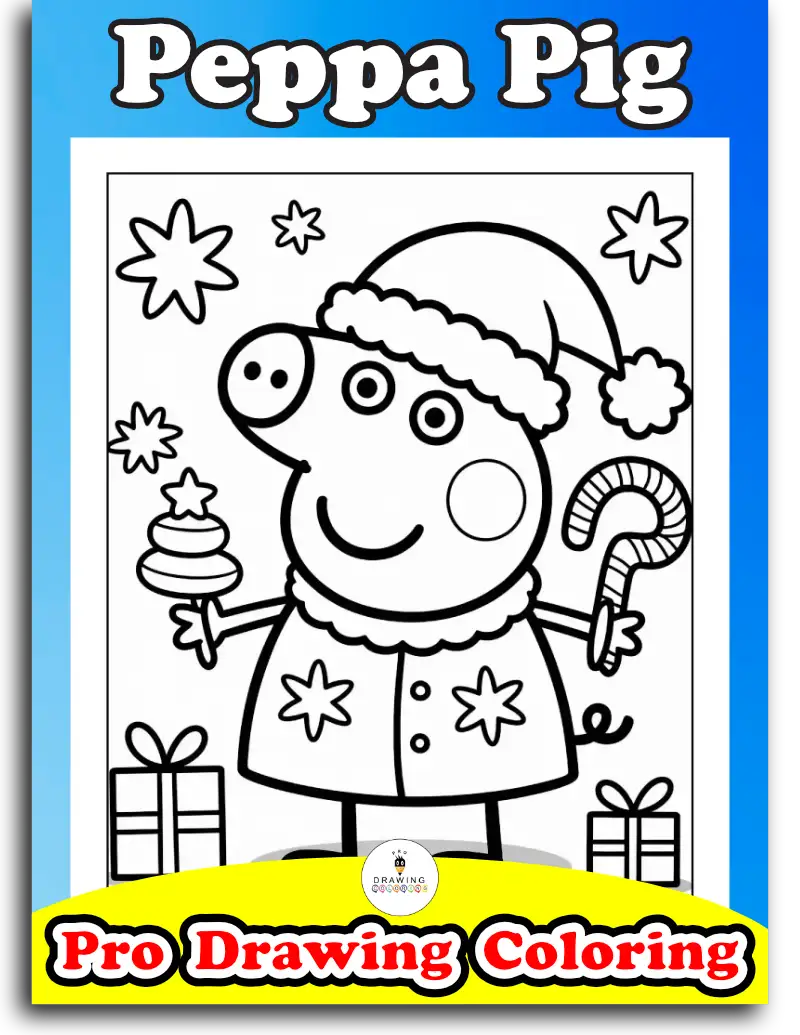 Peppa Pig coloring pages for kindergarten children, free character art.