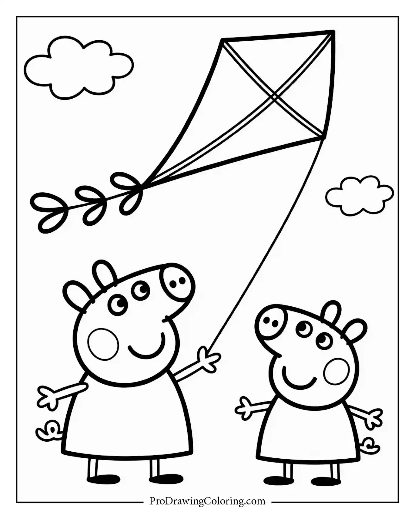 Peppa Pig flying kite with brother George