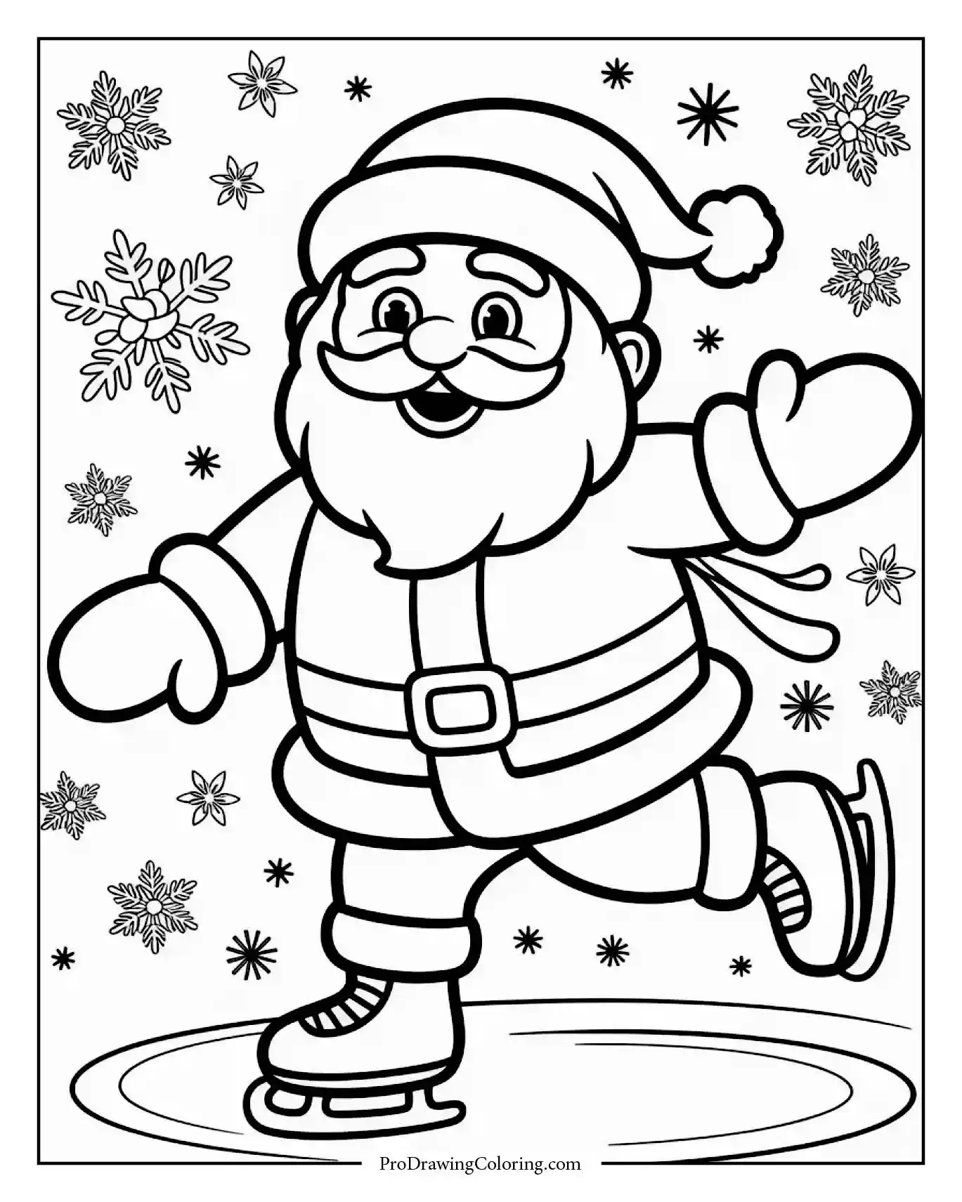 santa skating mittens boots Santa Claus ice skating wearing mittens and boots with winter details