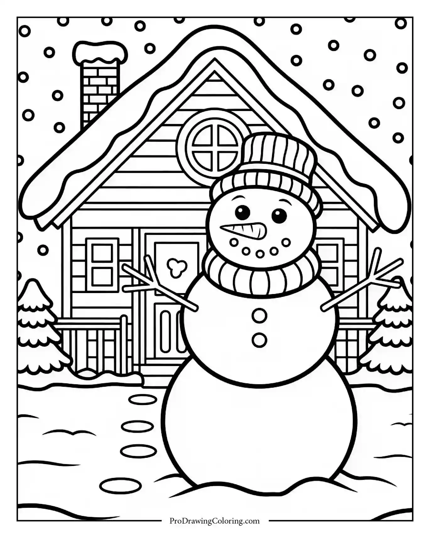 snowman outside house winter Snowman standing outside a snowy winter house