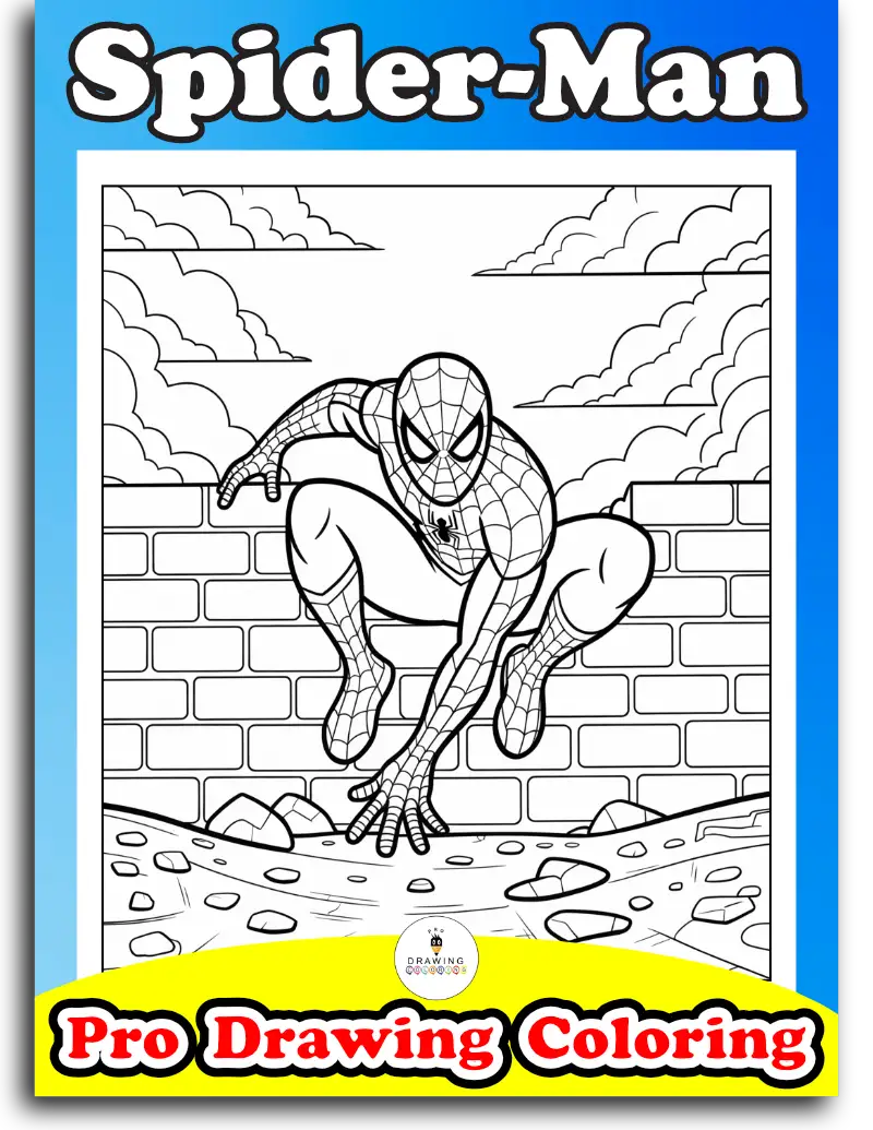 Superhero Spiderman coloring pages for boys, action character pictures.