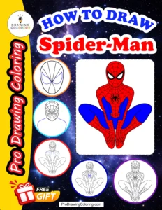spiderman drawing guide coloring pages pdf pack