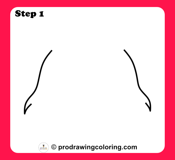 Initial lines to draw a bunny starting with the head structure.