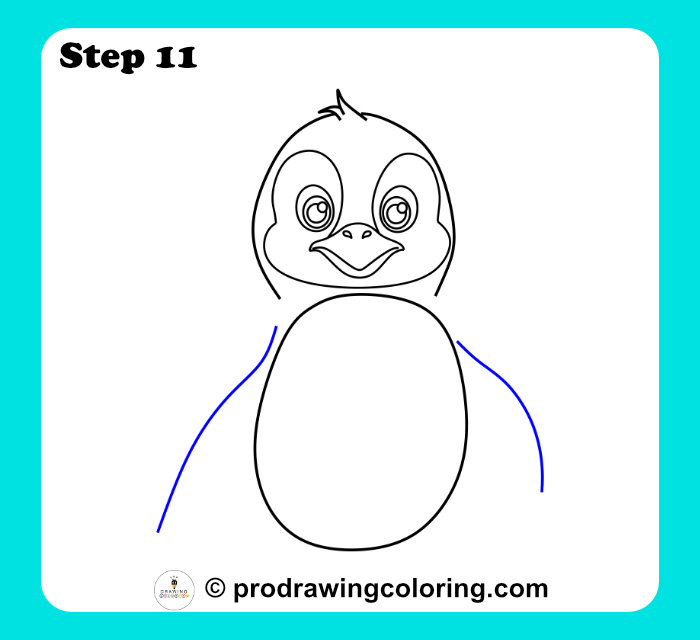 Penguin flippers started with two simple curved lines.
