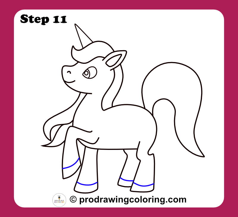 Unicorn hooves and feet details for an easy unicorn draw project.