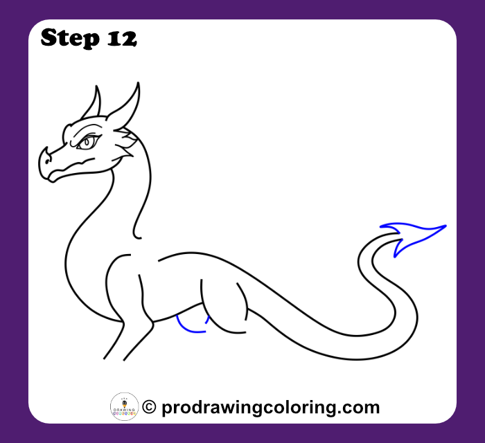 Dragon tail tip shaped like an arrowhead with underside belly line added.