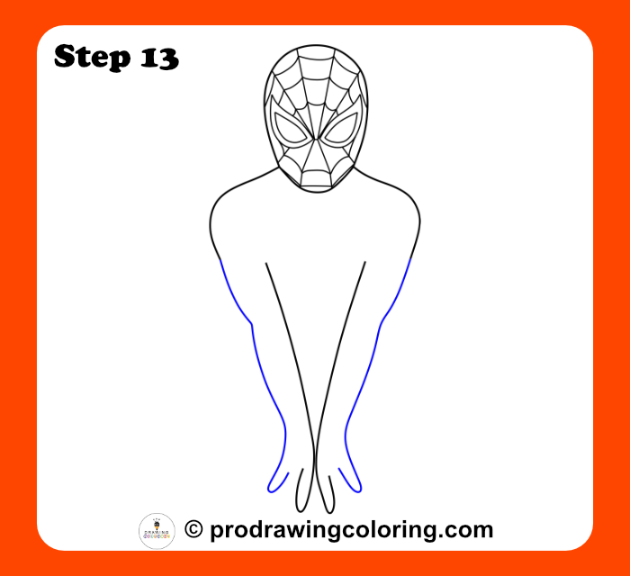 Arms and hands sketch for a Spiderman cartoon drawing style.