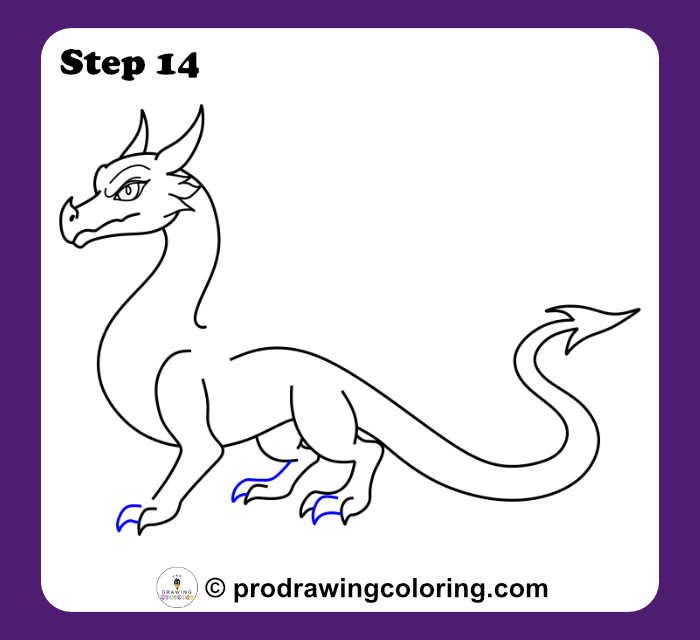 Dragon claws drawn with sharp pointed tips on each foot.