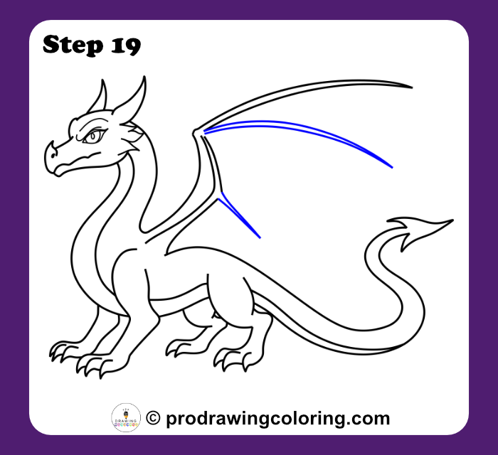 Dragon wing ribs sketched extending downward from the main wing joint.