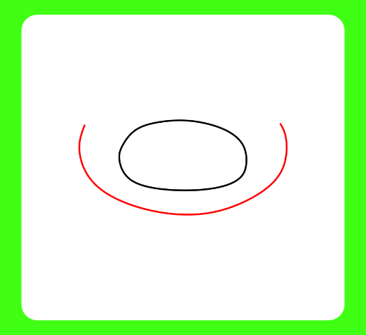 How to draw cow easily by adding the lower jaw curve to the initial oval shape.