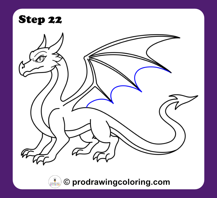 Dragon wing edges completed with scalloped curves connecting to the back.