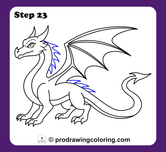 Dragon dorsal spikes added along the neck and back for a fierce appearance.