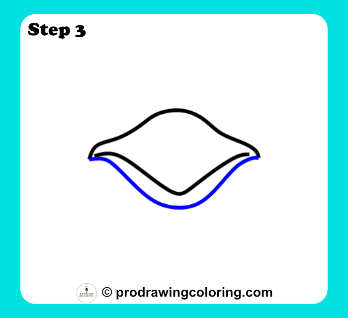 Penguin mouth drawn with a bottom curved line.