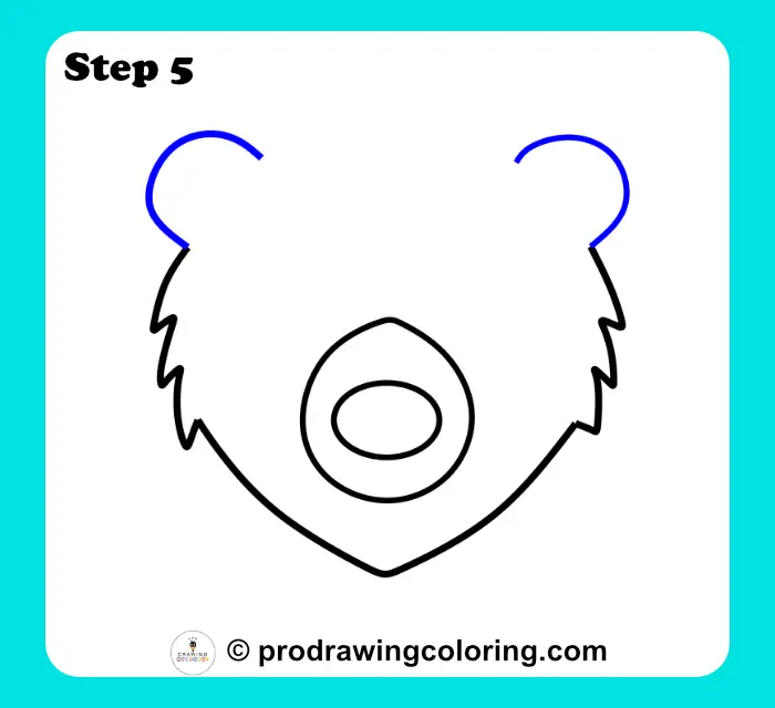 Bear ears shown as two small semi-circle shapes on the top left and right head corners.