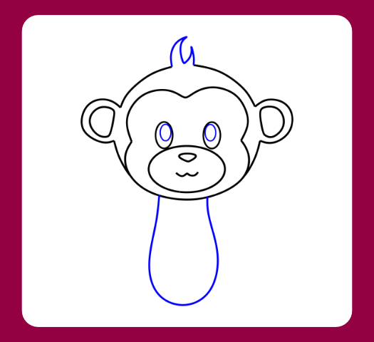How to draw a cute monkey look with a hair tuft and a simple body line.