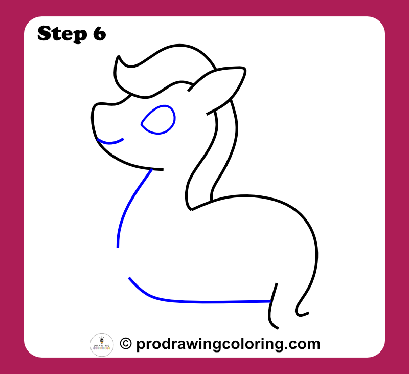 Unicorn eye and belly line added to make a cute unicorn drawing.