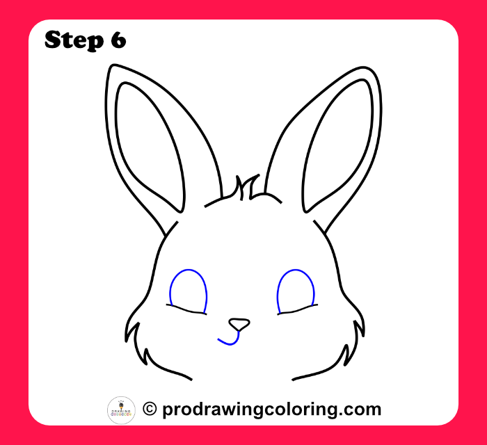 How to draw bunny eyes with a simple friendly expression.