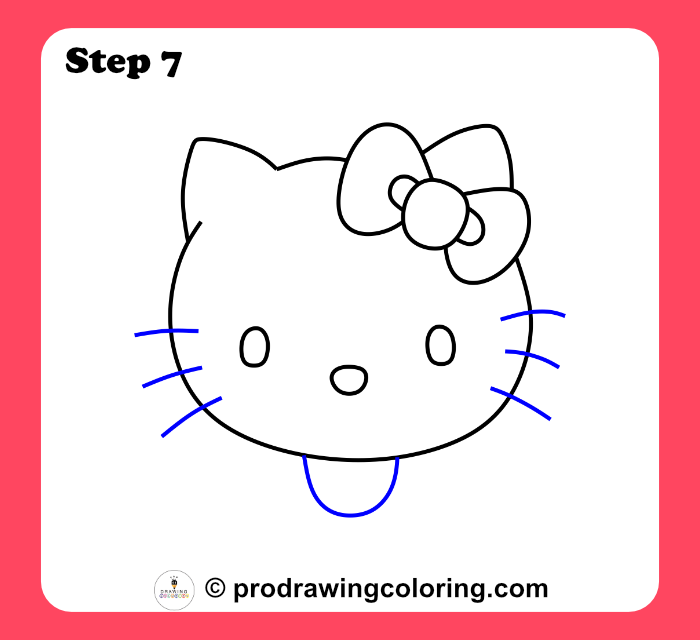 Hello Kitty face with whiskers and small collar line.