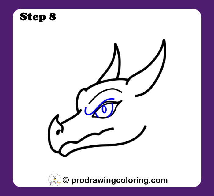 Detailed dragon eye with iris and pupil for a realistic look.