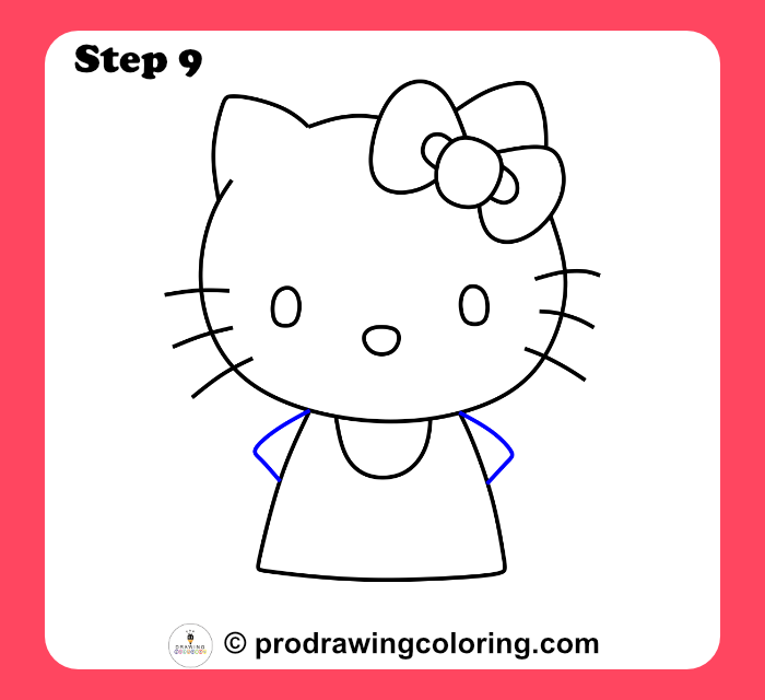 Hello Kitty shoulders and sleeves basic outline.