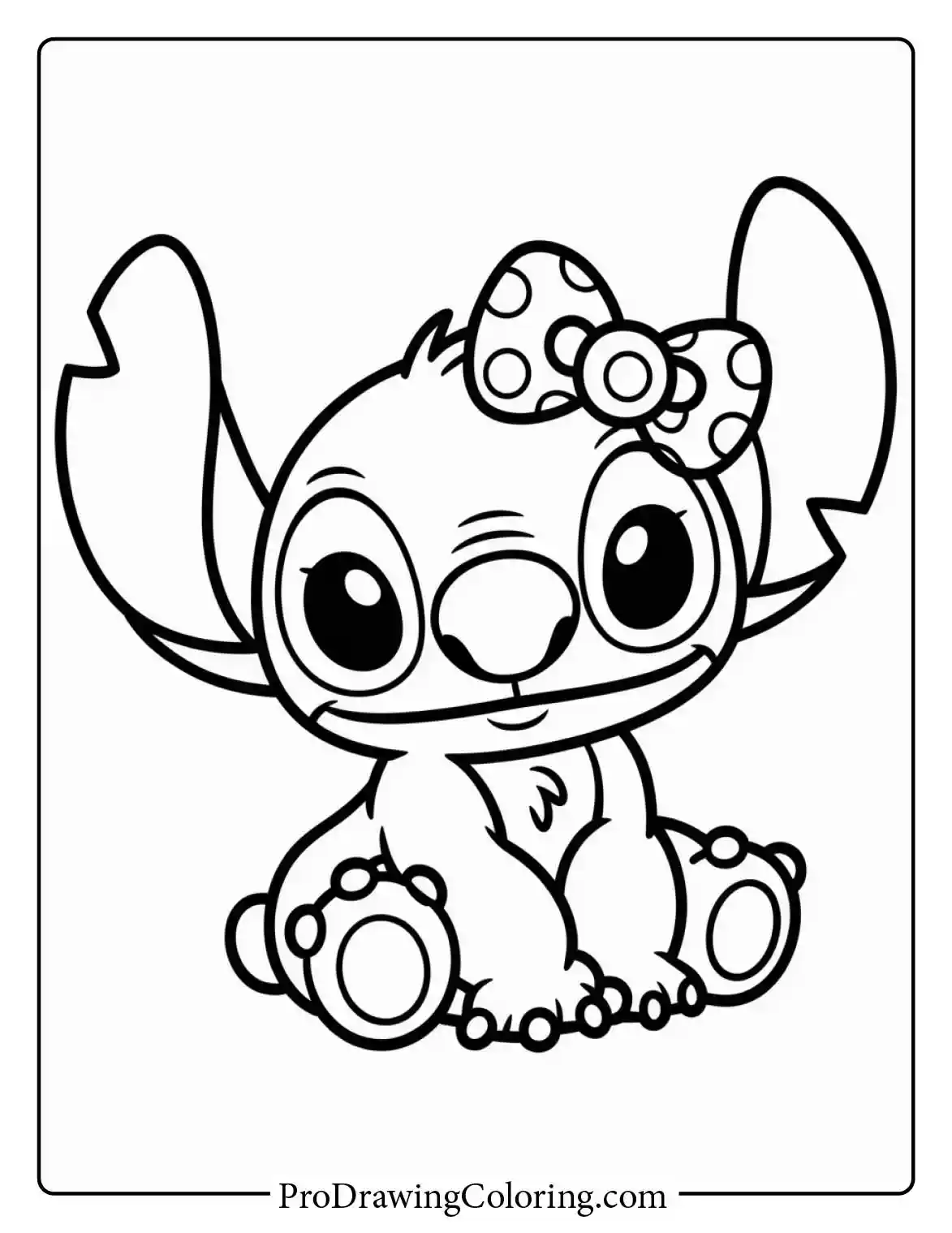 Cute coloring pages of stitch showing the female character Angel, perfect for a Valentine print.